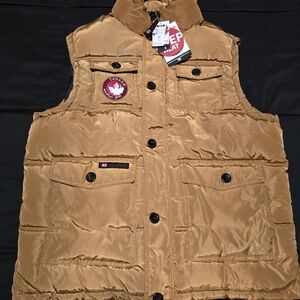 Canada Weather Gear Men's‎ 4 Pocket Puffer Vest Tan Brown NWT Size XL
